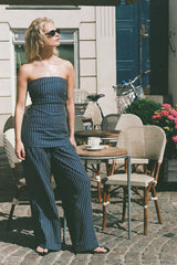 Lalia Trouser Chevron Stripe Vintage Navy - Final Sale