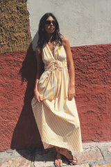 Ermita Midi Dress Orozco Stripe Mustard - Final Sale