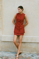 Jane Mini Skirt Garnet - Final Sale