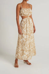 Celina Midi Dress Roos Tie Dye Stone - Final Sale
