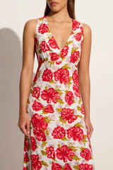 Acacia Maxi Dress Isadora Floral Red - Final Sale