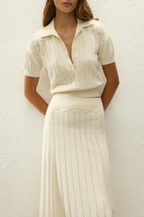 Acme Polo Shirt Maja Pointelle Vintage White