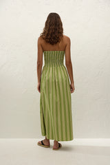 Jamie Midi Dress Ombre Stripe Juniper - Final Sale