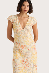 Esson Midi Dress Adeline Floral Yellow - Final Sale