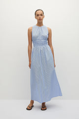 Astra Midi Dress Soft Blue Stripe - Final Sale