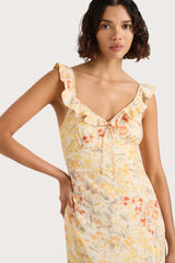 Yvonne Midi Dress Adeline Floral Yellow - Final Sale