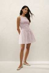 Martina Mini Dress Fiori Stripe Palazzo - Final Sale