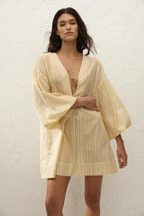 Pia Mini Dress Ombre Stripe Faded Mustard - Final Sale