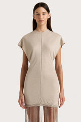 Ines Fringe Dress Oatmeal - Final Sale