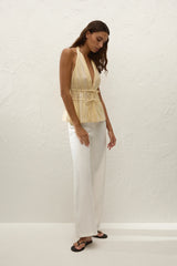 Ermita Top Ombre Stripe Faded Mustard - Final Sale