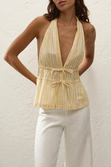 Ermita Top Ombre Stripe Faded Mustard - Final Sale