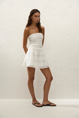 Roja Mini Dress Rosa Broderie White - Final Sale
