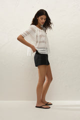 Mitla Top Rosa Broderie White - Final Sale