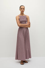 Laia Maxi Dress Gingham Deep Red