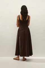 Marcella Midi Dress Espresso - Final Sale