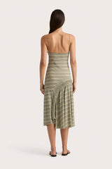 Hyeres Midi Dress Lemon Navy Stripe - Final Sale