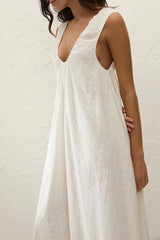 Juana Maxi Dress Valentina Broderie White