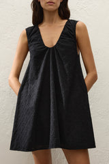 Juana Mini Dress Valentina Broderie Black - Final Sale