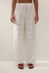 Mora Pant Handkerchief Broderie White