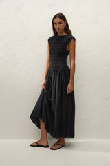 Flavia Maxi Dress Julyeta Broderie Black - Final Sale