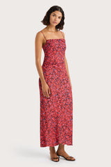 Rosas Midi Dress Meander Micro Red - Final Sale