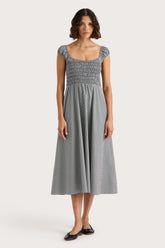 Amelie Midi Dress Gingham Black - Final Sale