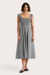 Amelie Midi Dress Gingham Black - Final Sale