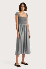 Amelie Midi Dress Gingham Black - Final Sale