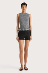 Margot Top Gingham Black - Final Sale