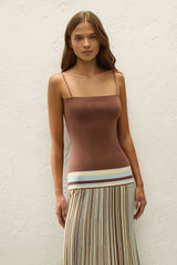 Esenia Knit Dress Sky Blue Pale Yellow Stripe