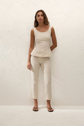 Iria Capri Pant Lola Polka Dot Cream Black
