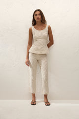 Iria Capri Pant Lola Polka Dot Cream Black