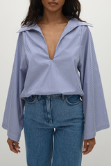 Gaia Top Helle Stripe Vintage Navy - Final Sale