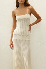 Irene Maxi Dress Maja Pointelle Vintage White