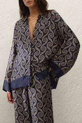 Cora Shirt Juanita Swirl Indigo - Final Sale