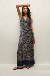 Elidia Maxi Dress Juanita Swirl Indigo - Final Sale