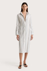 En Vau Shirt Dress Striped Soft Blue - Final Sale