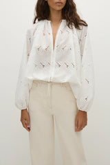 Thora Blouse Birgitta Broderie Anglaise White - Final Sale