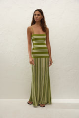 Esenia Knit Dress Ombre Stripe Macro Juniper - Final Sale