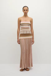 Citara Strapless Top Puce Sepia Stripe - Final Sale