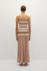 Citara Strapless Top Puce Sepia Stripe - Final Sale