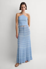 Ria Skirt Light Blue Chevron