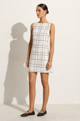 Lui Mini Dress Letizia Check White - Final Sale