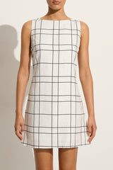 Lui Mini Dress Letizia Check White - Final Sale