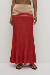 Citara Skirt Accordion Stripe Amber Fawn - Final Sale
