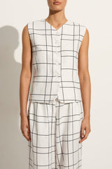 Genio Vest Letizia Check White - Final Sale