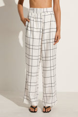 Duomo Pant Letizia Check White - Final Sale