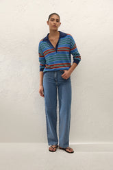Harlow Oversized Polo Juan Stripe