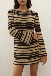 Micah Mini Dress Carob Wheat - Final Sale