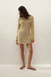 Micah Mini Dress Wheat - Final Sale